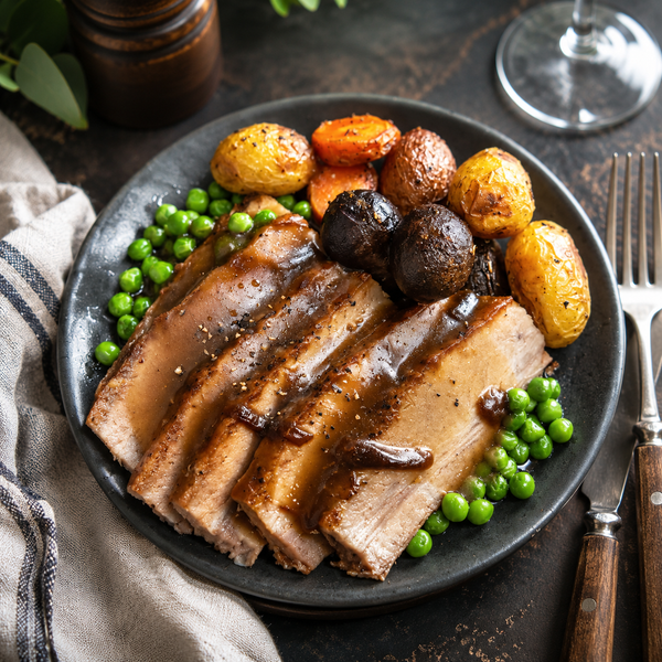 Slow Roast Pork Belly & Piccolo Potatoes  - Gourmet – high protein ready-made meal, snap-frozen and delivered NZ wide by MealPrep.nz