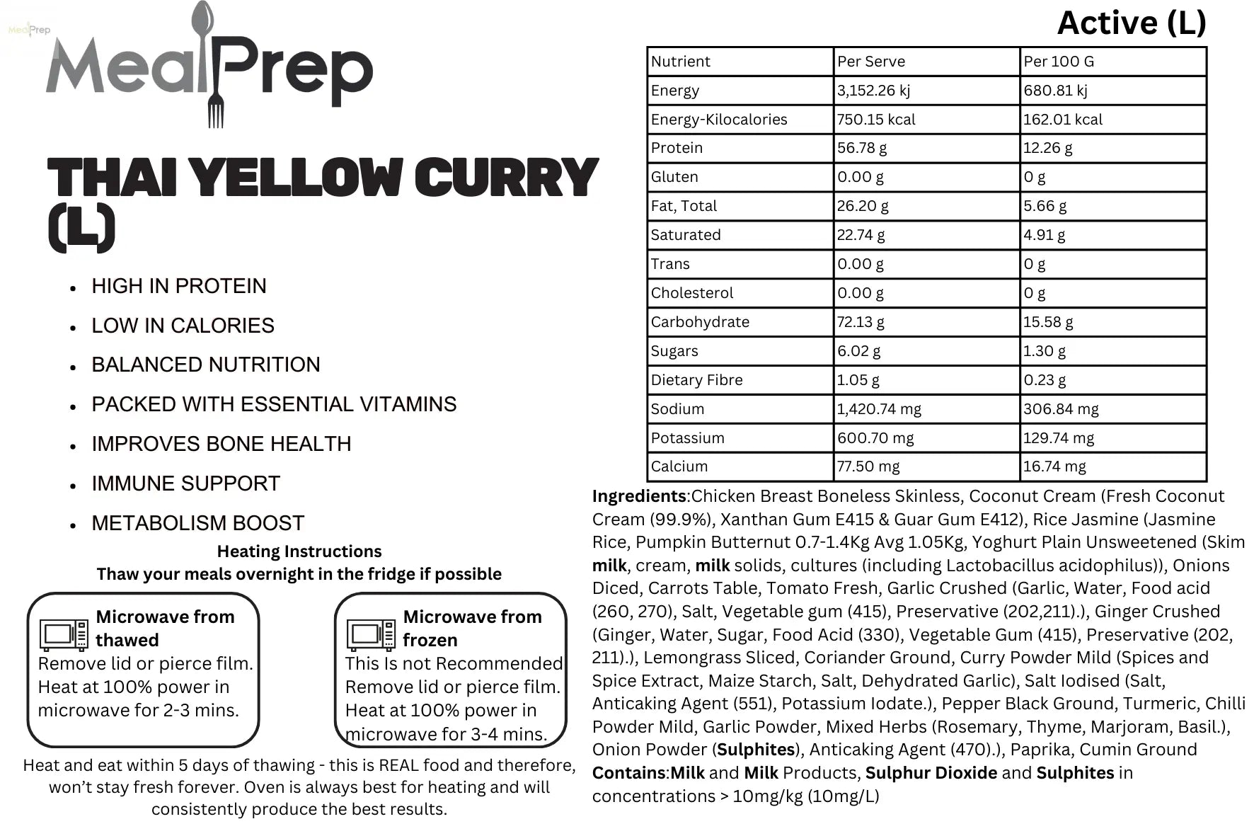 Thai Yellow Curry Meal Prep