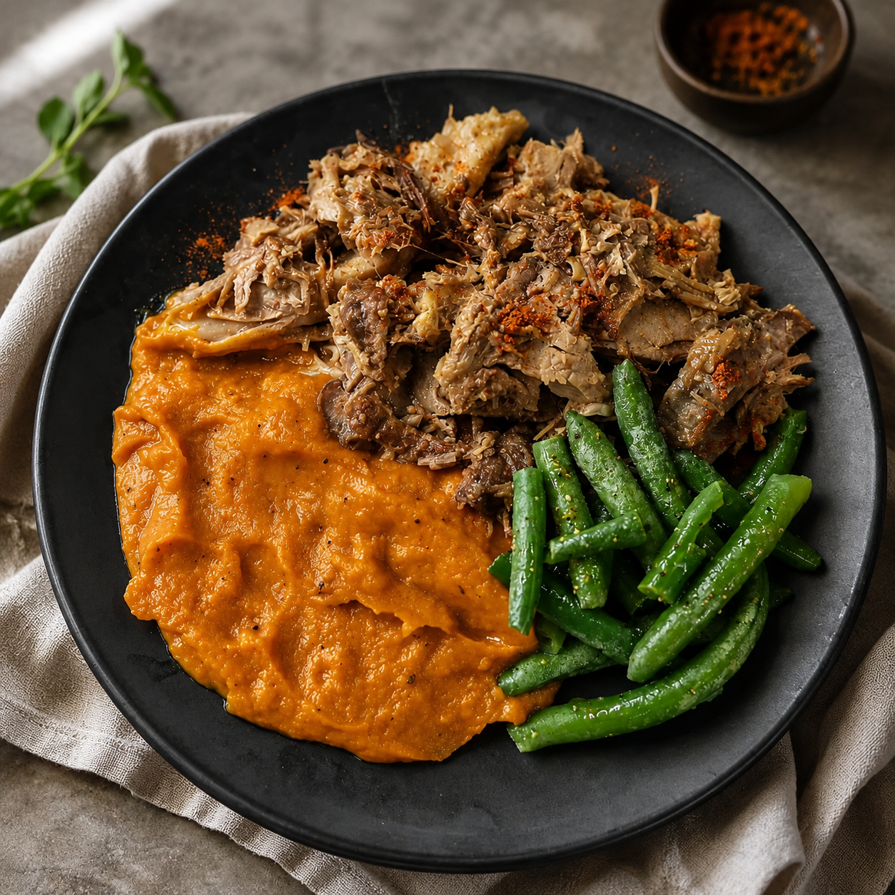 Slow Cooked Pork & Pumpkin Mash - Low Carb