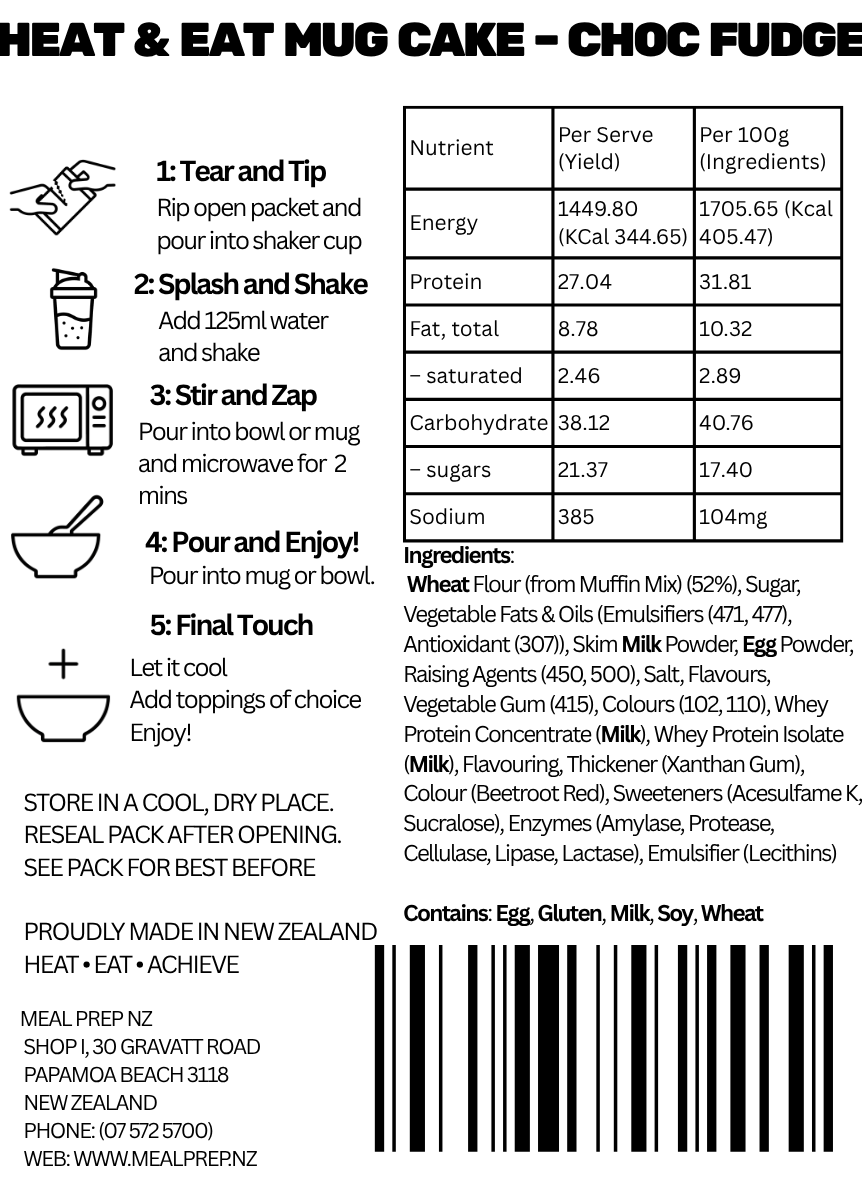 Heat & Eat Protein Mug Cake Chocolate Fudge