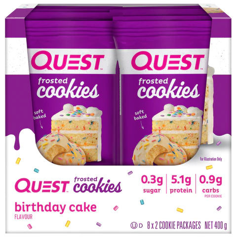 QUEST FROSTED COOKIES BIRTHDAY CAKE 8X50G