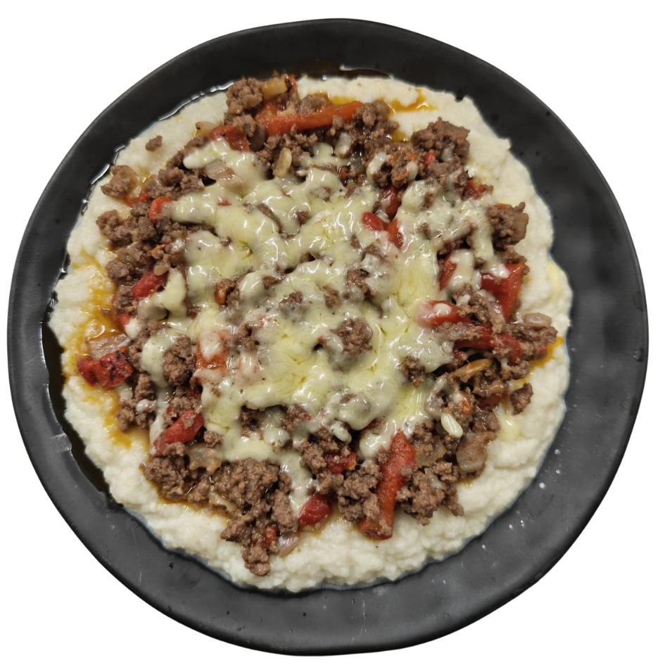 Philly Cheese Beef on Cauli Mash - Low Carb