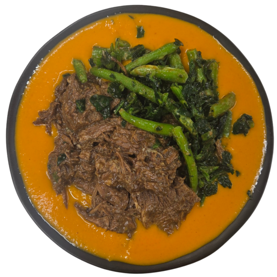 Balsamic Slow-Cooked Beef with Pumpkin Low-Carb