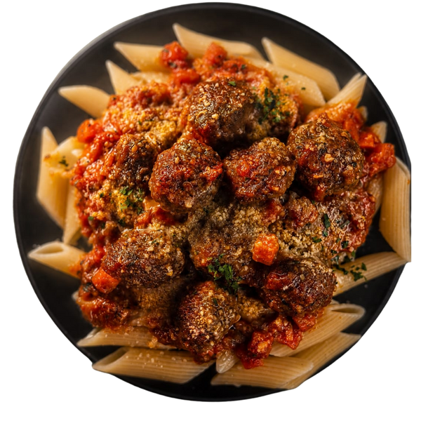 Meatball Penne - Gourmet – high protein ready-made meal, snap-frozen and delivered NZ wide by MealPrep.nz