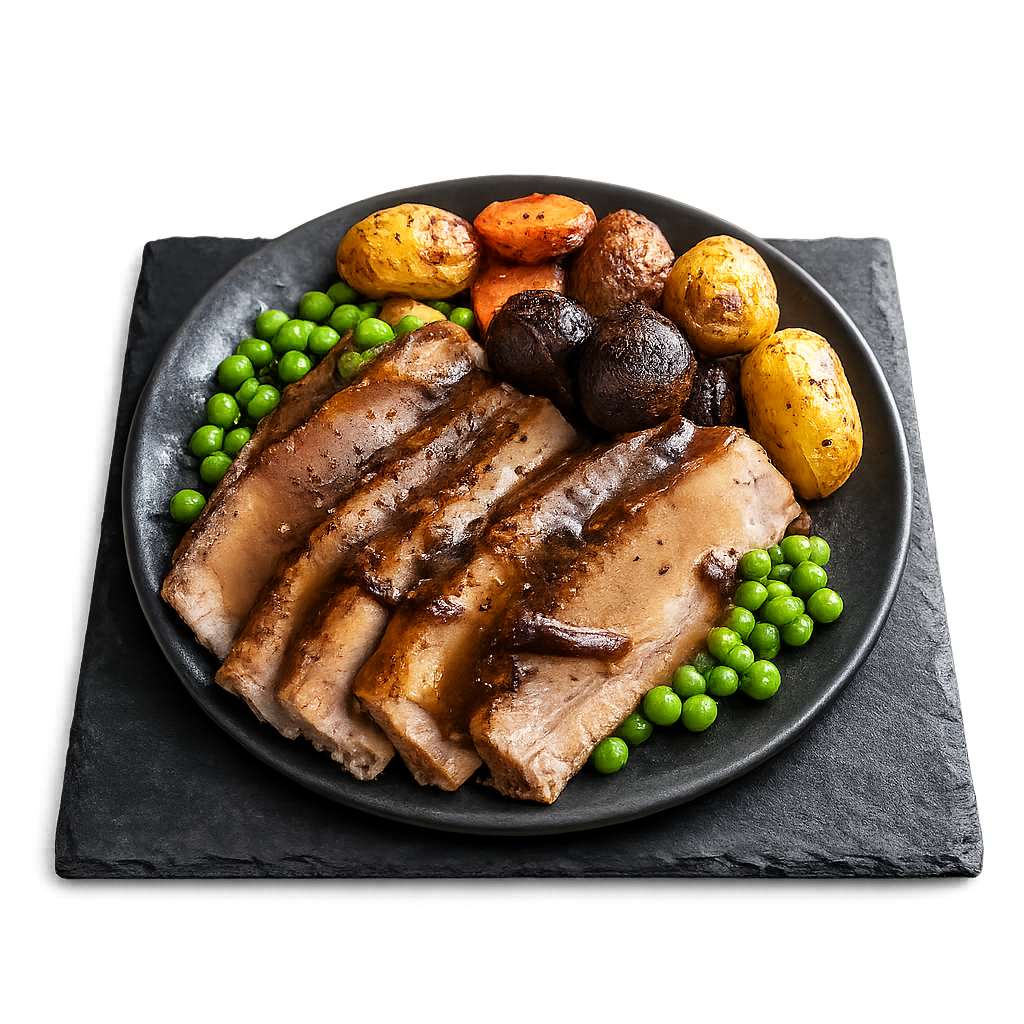Slow Roast Pork Belly & Piccolo Potatoes  - Gourmet