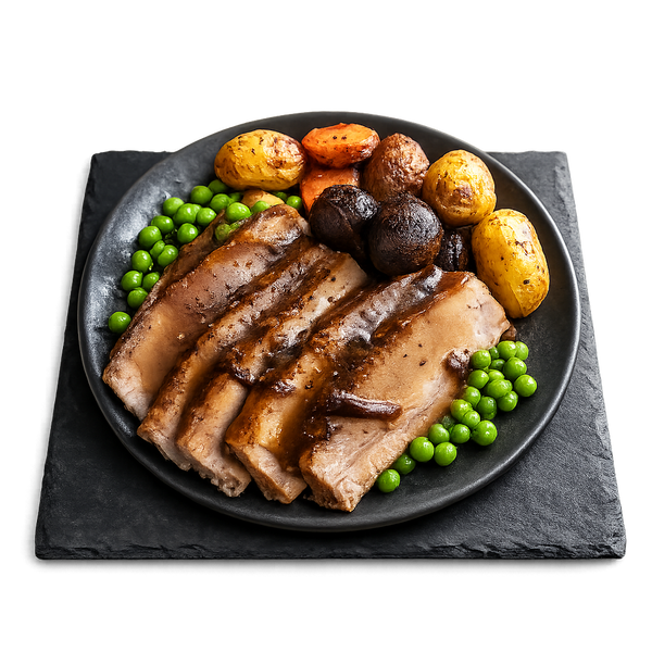 Slow Roast Pork Belly & Piccolo Potatoes  - Gourmet – high protein ready-made meal, snap-frozen and delivered NZ wide by MealPrep.nz