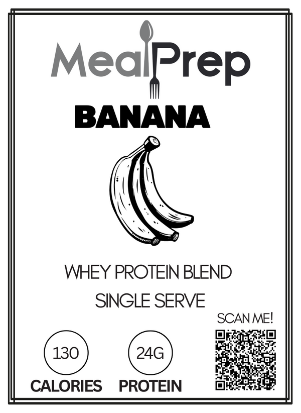 MusclePharm Combat 100% Whey Protein Banana Single Serve – high protein ready-made meal, snap-frozen and delivered NZ wide by MealPrep.nz