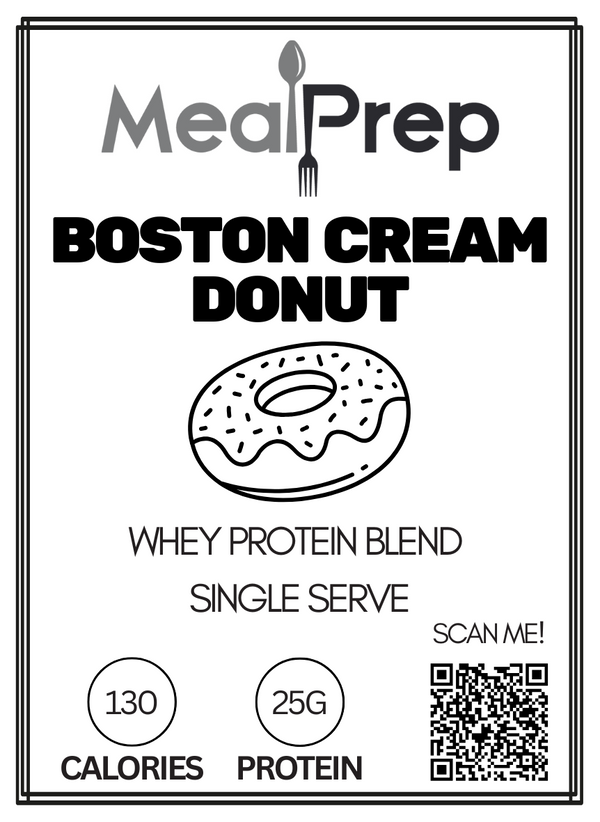 Basic Supplements Whey Protein Boston Cream Donut Single Serve – high protein ready-made meal, snap-frozen and delivered NZ wide by MealPrep.nz