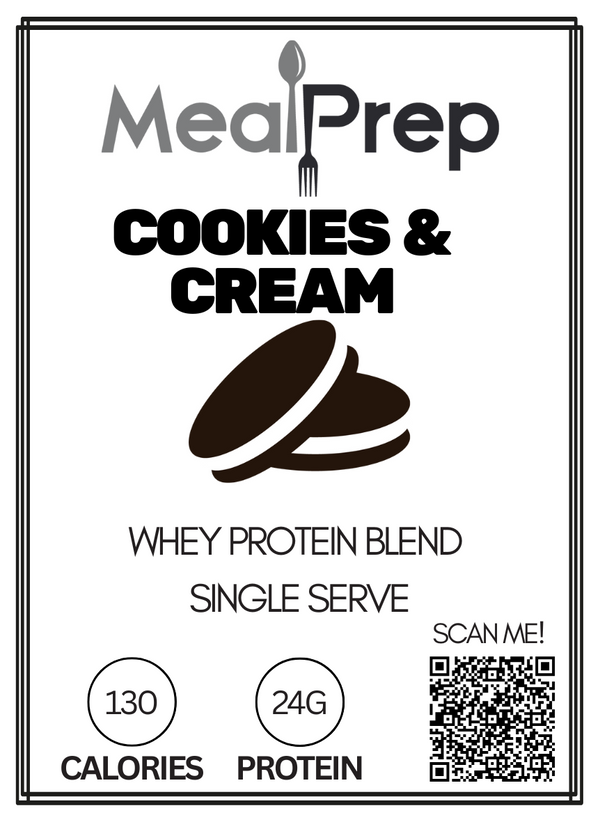 MusclePharm Combat Whey Protein Cookies N Cream Single Serve – high protein ready-made meal, snap-frozen and delivered NZ wide by MealPrep.nz