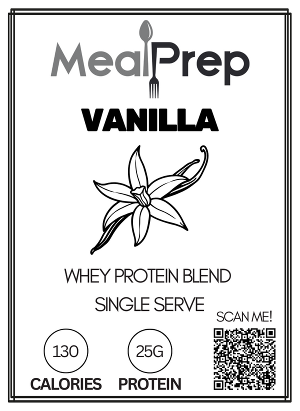 Basic Supplements Whey Protein Vanilla Single Serve – high protein ready-made meal, snap-frozen and delivered NZ wide by MealPrep.nz