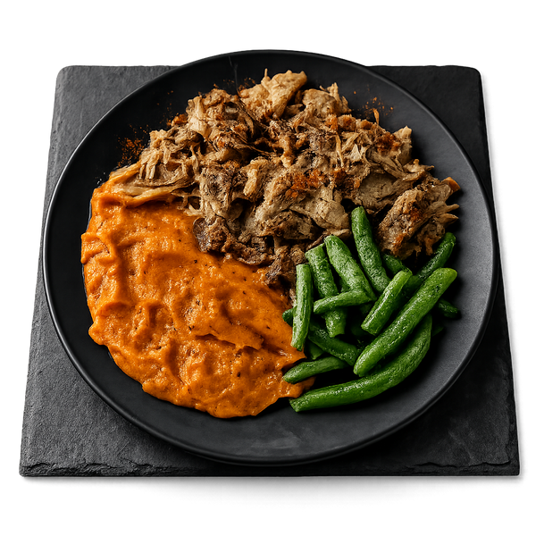 Slow Cooked Pork & Pumpkin Mash - Low Carb – high protein ready-made meal, snap-frozen and delivered NZ wide by MealPrep.nz