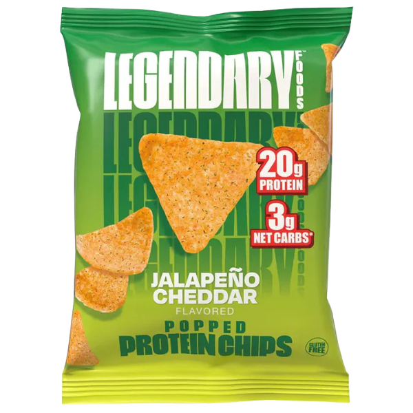 Legendary Foods Protein Pop Chips Jalapeno Cheddar 34G – high protein ready-made meal, snap-frozen and delivered NZ wide by MealPrep.nz