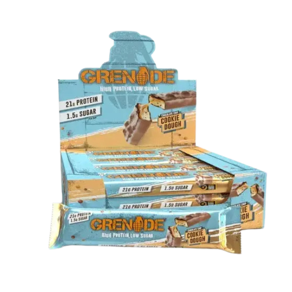 GRENADE PROTEIN BAR CHOC CHIP COOKIE DOUGH 60g – high protein ready-made meal, snap-frozen and delivered NZ wide by MealPrep.nz