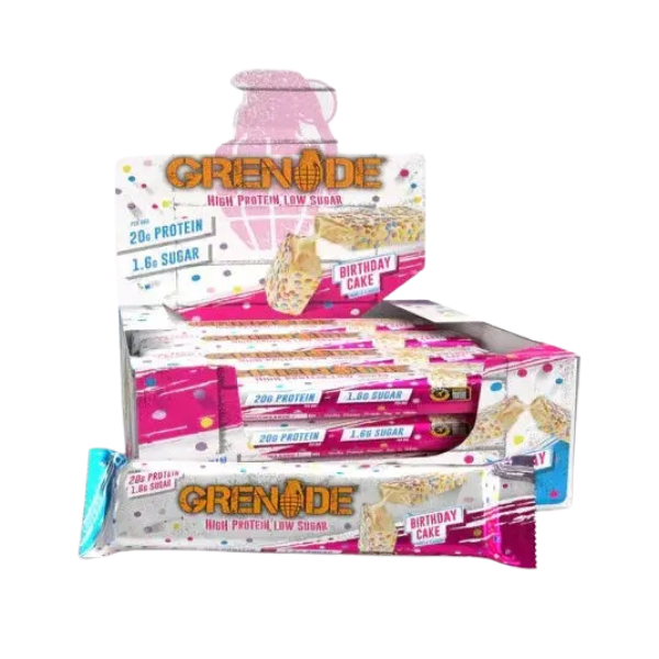 GRENADE PROTEIN BAR BIRTHDAY CAKE 60g – high protein ready-made meal, snap-frozen and delivered NZ wide by MealPrep.nz