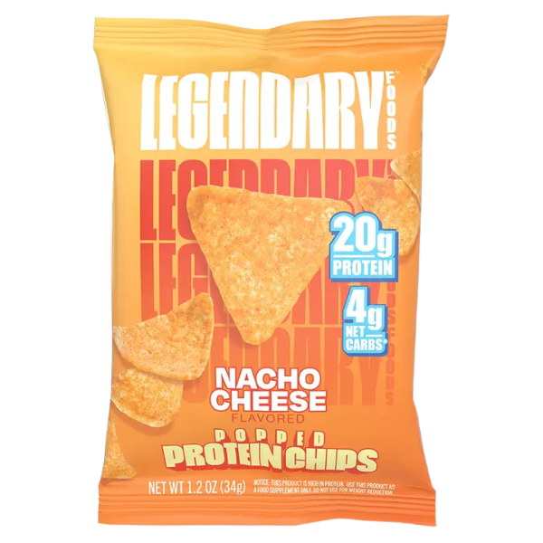 Legendary Foods Protein Pop Chips Nacho Cheese 34G – high protein ready-made meal, snap-frozen and delivered NZ wide by MealPrep.nz