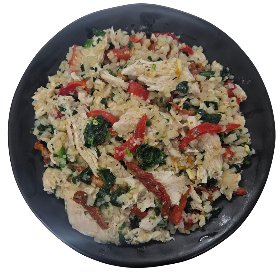 Tuscan Chicken "Couscous" - Low Carb