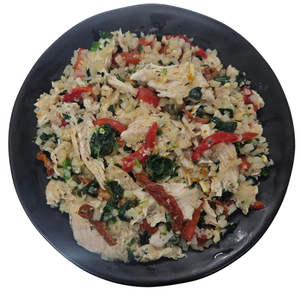Tuscan Chicken "Couscous" - Low Carb – high protein ready-made meal, snap-frozen and delivered NZ wide by MealPrep.nz