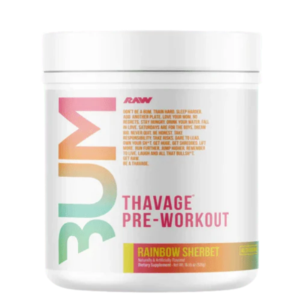CBUM Thavage Pre-Workout Rainbow Sherbet 40 Serves – high protein ready-made meal, snap-frozen and delivered NZ wide by MealPrep.nz