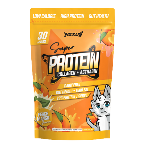 Nexus Super Protein Water 750g Peach Mango 30 Serves – high protein ready-made meal, snap-frozen and delivered NZ wide by MealPrep.nz
