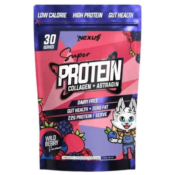 Nexus Super Protein Water 750g  Wild Berry 30 Serves – high protein ready-made meal, snap-frozen and delivered NZ wide by MealPrep.nz