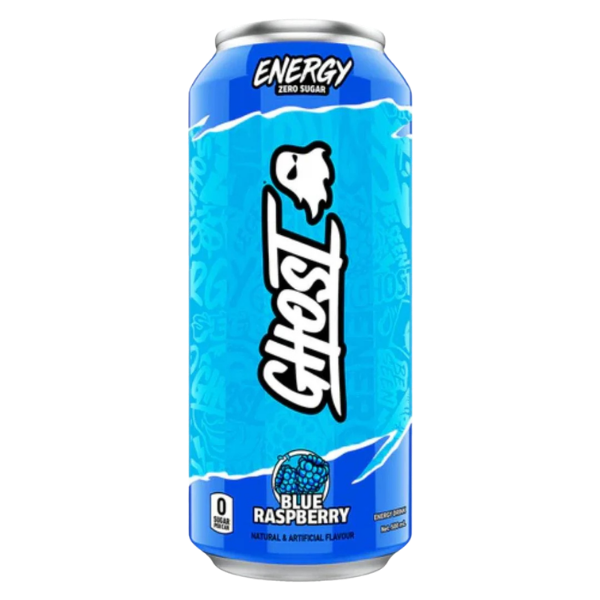 Ghost Energy Blue Raspberry 500ml – high protein ready-made meal, snap-frozen and delivered NZ wide by MealPrep.nz