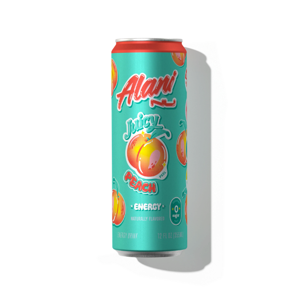 Alani Energy Juicy Peach 355ml – high protein ready-made meal, snap-frozen and delivered NZ wide by MealPrep.nz