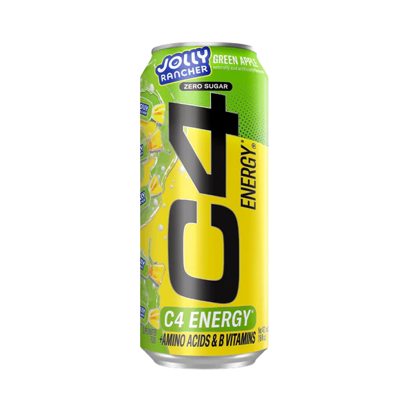 C4  Energy Green Apple Jolly Rancher 473ml – high protein ready-made meal, snap-frozen and delivered NZ wide by MealPrep.nz