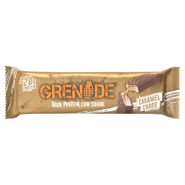 GRENADE PROTEIN BAR Caramel Chaos 60g – high protein ready-made meal, snap-frozen and delivered NZ wide by MealPrep.nz