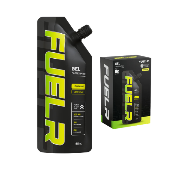 Fuel R Caffeinated Gel Isotonic Lemon Lime 60ml – high protein ready-made meal, snap-frozen and delivered NZ wide by MealPrep.nz