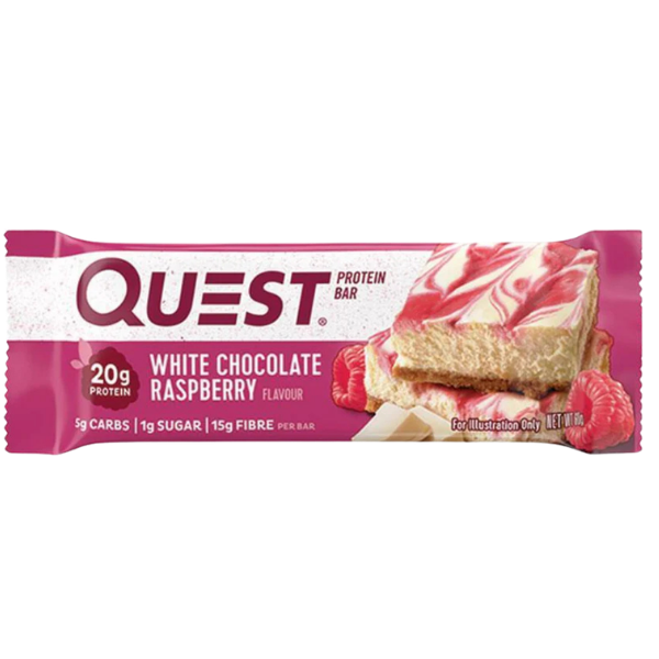Quest White Choc Raspberry Protein Bar 60g