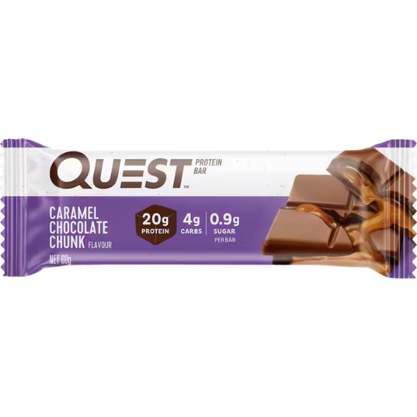 Quest protein bar caramel choc chunk 60g