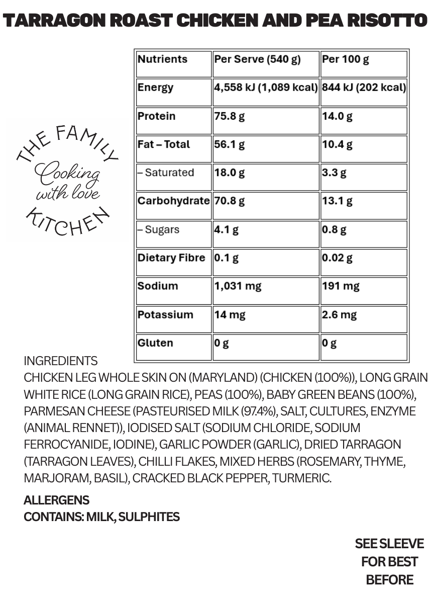 Tarragon Roast Chicken & Pea Risotto